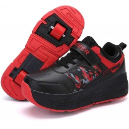 Chaussures à roulettes for enfants avec roues chaussures de patins à rouleaux de planche à roulettes for enfants jeunes adultes Color : Red Size : 35 EU - BQAK8UMPO