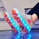 ZKHD Chaussures de Patins à roulettes LED pour Enfants avec Roues Chargement USB Baskets à Quatre Roues à Double Rangée pour Débutant Soirée Plus Équilibrée Anniversaire Meilleur Cadeau,White-37EU - B2JQ8EAHR