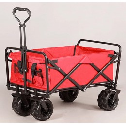 QDY -Chariot De Chariot Pliant Multifonctionnel Wagon Utilitaire Extérieur Pliable Chariot De Plage avec Roues Tout-Terrain Capacité De 200 Livres,1 Red - B88K1NCDB