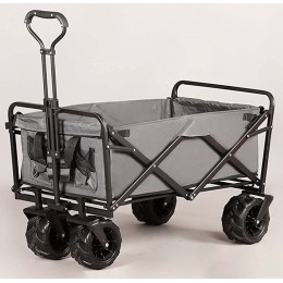 QDY -Wagon Utilitaire Pliable avec Roues Tout Terrain De 4 Chariot De Plage Pliant Chariot De Jardin Extérieur pour Poussettes Roulantes De Grande Capacité pour La Plage,7 Gray - BK5D3HXXC