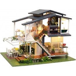 Fsolis Miniature avec des Meubles de Maison de poupée kit 3D Dollhouse en Bois Ainsi Que la poussière et Le Mouvement de la Musique 1:24 Salle créative pour l'idée Cadeau Cadeau de Vacances A81 - BA2EKUZDX